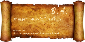 Breyer Aurélián névjegykártya